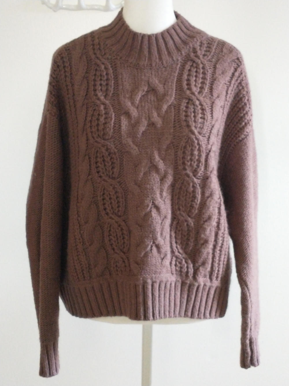 Lucky Brand Cable Turtleneck Sweater in Brown